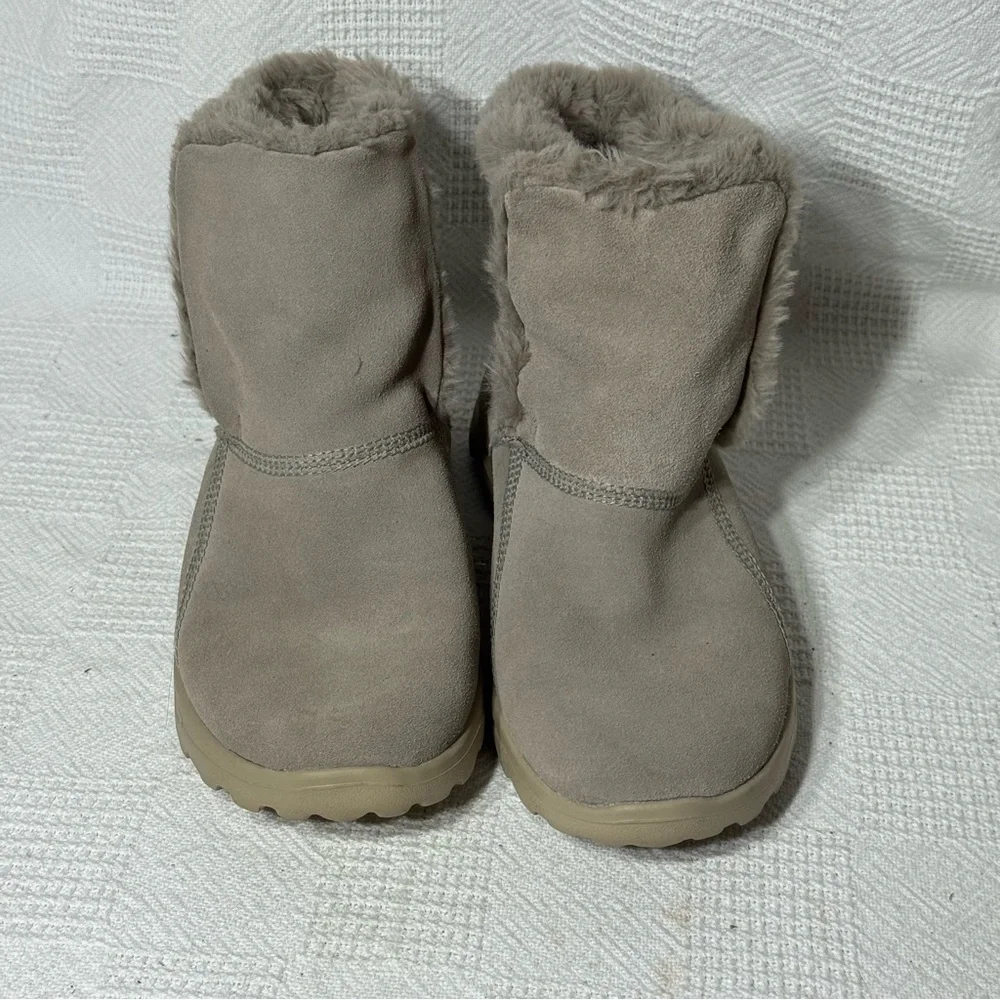 Skechers Goga Mat GOWalk Women's Size 8 US Taupe Suede Faux Fur‎ Boots